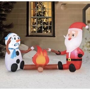 Inflatable Santa Snowman Camping S'mores Campfire 6 ft Christmas Decoration New